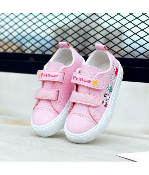 2020 new Velcro girl's board shoes antiskid shock absorption wear resistant board shoes Korean rubber cartoon breathable children's shoes