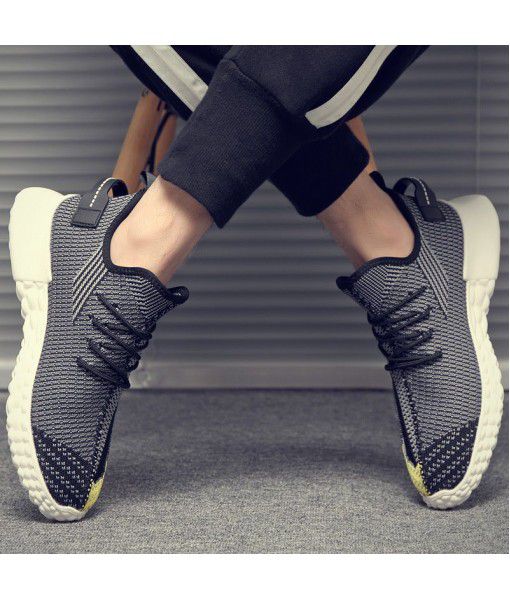 Men's shoes 2020 summer new trend sports dad shoes fly woven coconut mesh breathable shoes men's casual shoes
