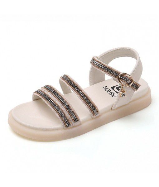 Wholesale 2020 summer new girls' sandals children's Korean fashion Rhinestone princess shoes small and medium-sized children's brand children's shoes
