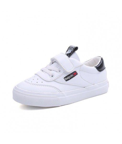 2020 spring new Velcro small white shoes board shoes rubber low top casual sports shoes solid color breathable children's shoes