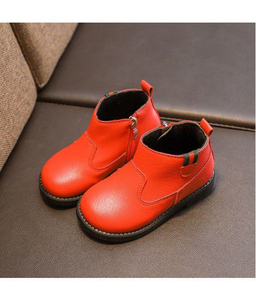 Girls' Martin boots 2018 new autumn children's boots little princess short boots spring and autumn British style flat sole single boots