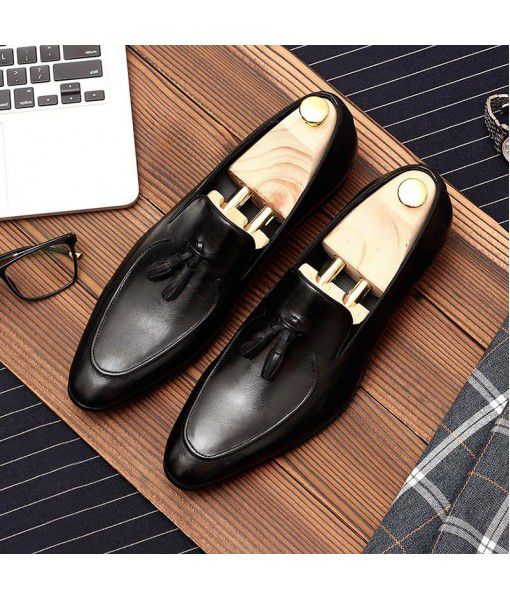 Fast selling popular men's high-end top-grade cow leather handmade leather shoes fashionable and all-around leather British style legged men's shoes