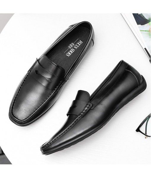2020 quick sale of popular men's Doudou shoes, leather casual shoes, young people's toe covering, cow leather men's shoes