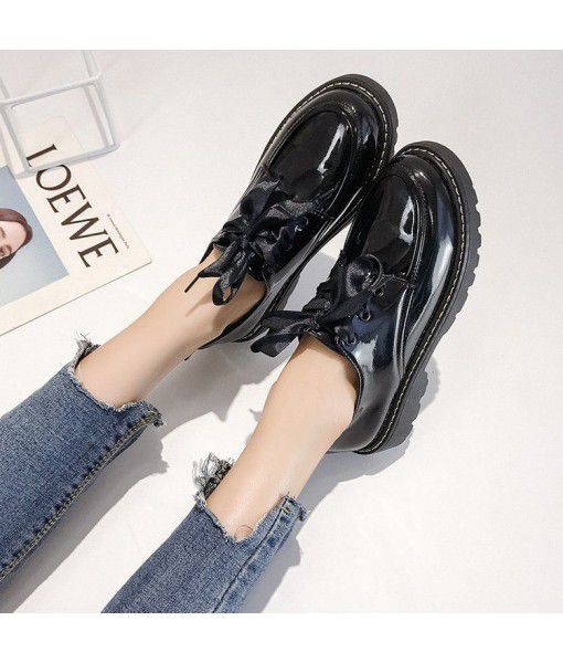 Women's shoes 2019 autumn new Korean version all-in-one shoes women's British style thick sole shoes block students' small leather shoes