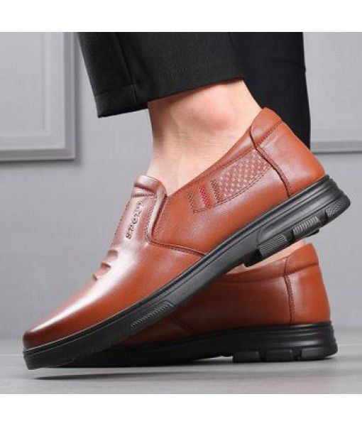 2020 spring and autumn men's shoes head leather British leather shoes men's leather dad shoes one foot business casual shoes