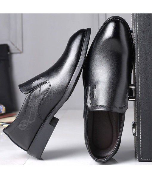 2020 spring new style breathable formal leather shoes men's business casual leather shoes lace up black toe shoes