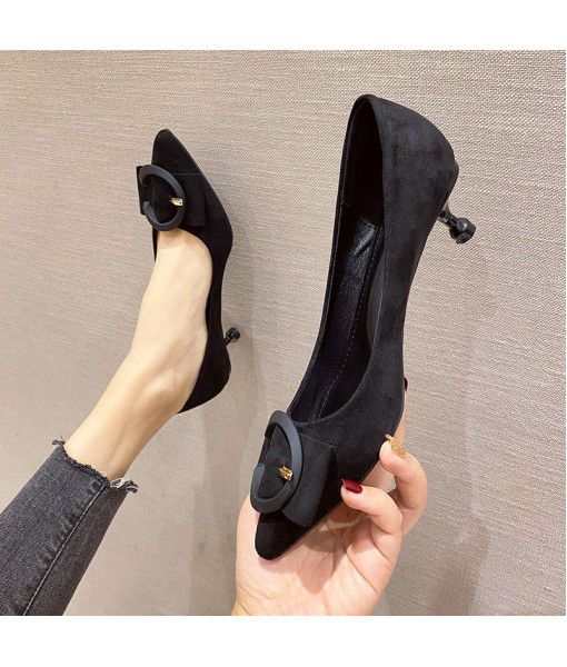 A45-8 black high-heeled shoes women's new all-in-one platform platform shoes in spring 2020