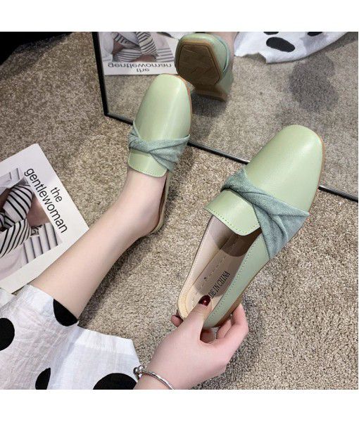 2020 new summer half capped slippers for women wear flat bottomed fashion casual loafers soft bottomed Korean sandals