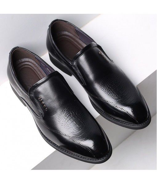 Invite wechat business agent to broadcast the first layer of leather men's shoes embossed leather shoes men's business dress shoes men's leather Block