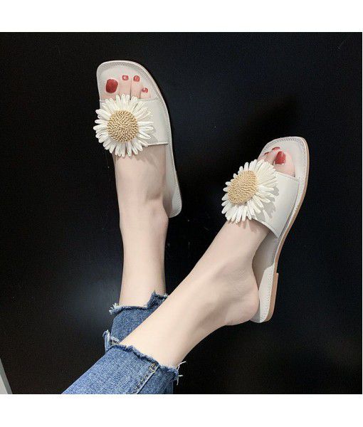 2020 summer latest fairyland slippers female net red ins wear sandals female students Korean flat bottom anti slip