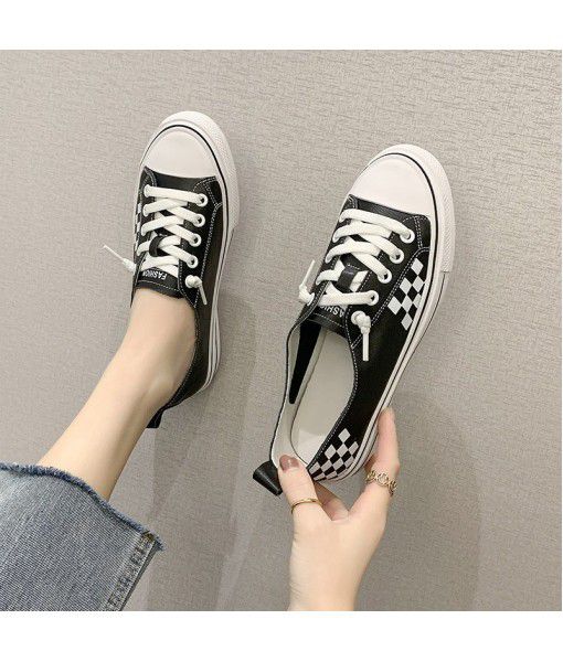Leather small white shoes for women 2020 summer new top layer leather flat sole shoes for students