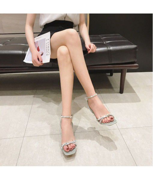 319-5 square head, fine heel and all kinds of new fashionable women's sandals in 2020 summer