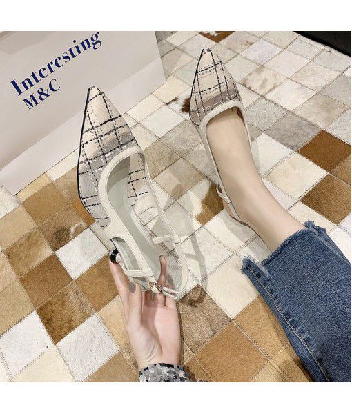 Little Xiangfeng net red French girl high-heeled shoes women 2020 summer new pointy and all-around small single shoes