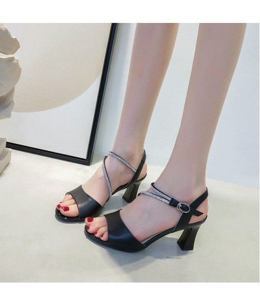 A new style of fairyland in summer 2020 high heel leather sandals for women