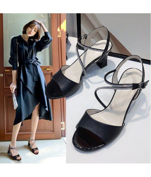 A new style of fairyland in summer 2020 high heel leather sandals for women