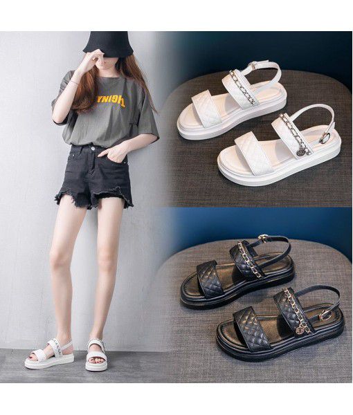 Factory direct selling summer new sandals women's Korean Trend thick bottom beach shoes women's versatile wear-resistant one-piece hair