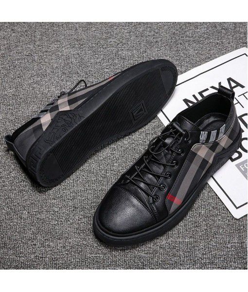 European station men's shoes 2020 spring new board shoes leather Korean Trend British fashion casual all-around leather shoes men