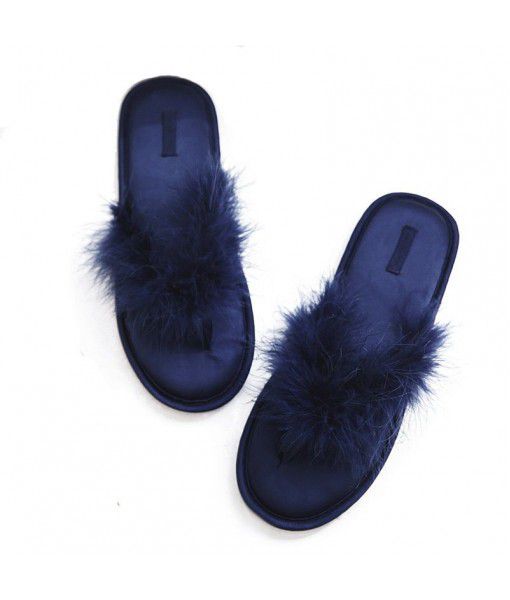 Halluci's new summer crane hair indoor waterproof and breathable household flat bottom slippers with herringbone bracket for women