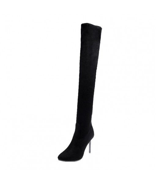 Autumn and winter 2019 new European and American style women's boots with thin legs, pointed head, thin heel, long tube and knee high boots