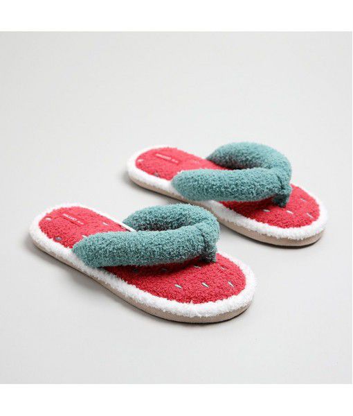 Halluci new soft watermelon herringbone slippers in autumn and winter
