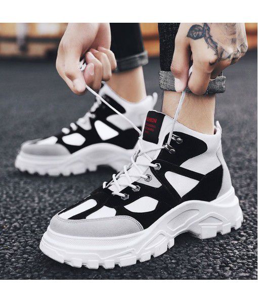 Autumn and winter 2019 new Korean high top British retro men's and women's Martin boots trend mix and match couple shoes high top canvas