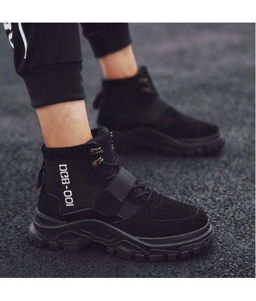 Martin boots, all-around couple shoes, high top boots, autumn and winter 2019 new Korean high top British retro canvas shoes