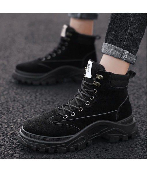 Martin boots, overalls, men's shoes, trendy shoes, retro casual suede shoes, men's new men's shoes, high top shoes in autumn and winter 2019
