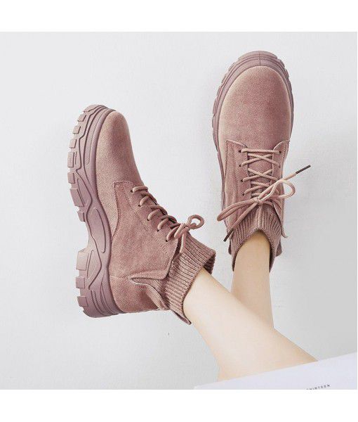 Casual fashion Martin boots women's 2019 new autumn and winter European and American handsome net red versatile thick base retro street shoes