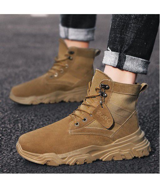 2019 new Martin boots men's autumn and winter New England high top suede all-around work clothes trend retro men's shoes