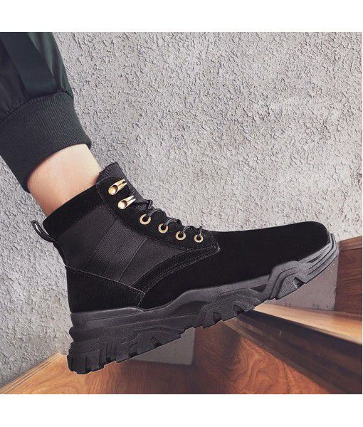 2019 new Martin boots men's autumn and winter New England high top suede all-around work clothes trend retro men's shoes