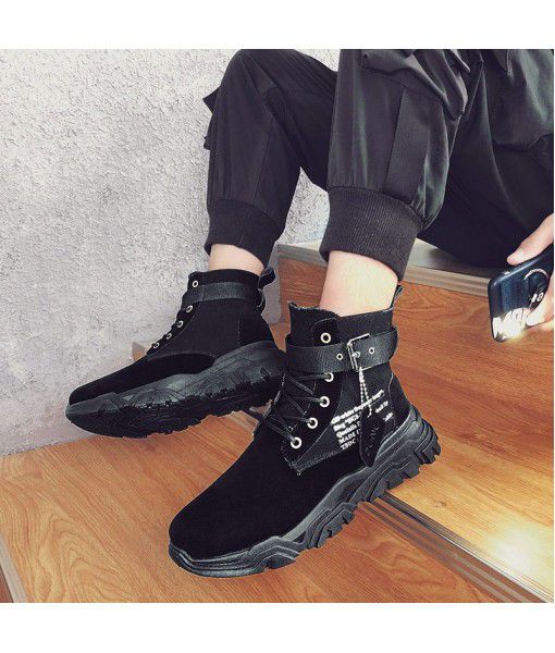 Men's shoes new canvas in autumn and winter 2019 Martin boots men's high helper work clothes shoes men's British retro casual