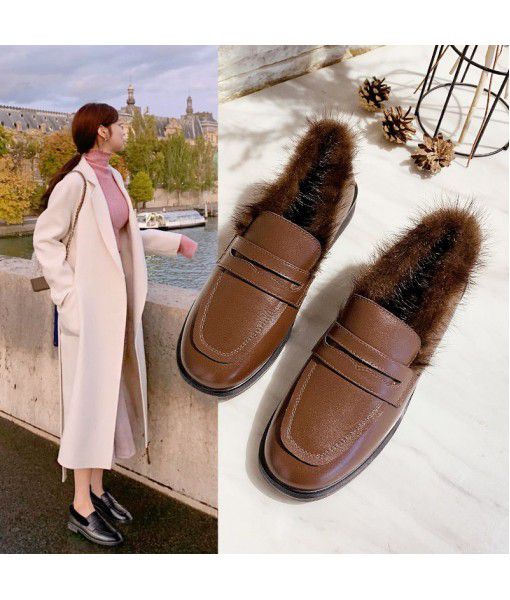 Clearance 69 bags of post plush shoes women's winter wear Plush 2019 new leather