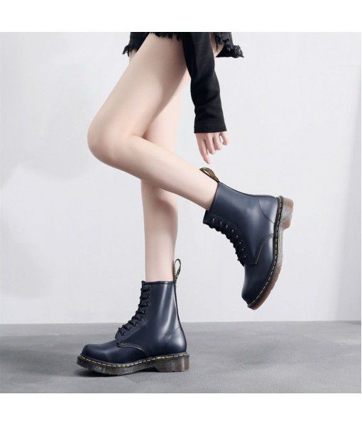 High top 1460 Martin boots women's classic hard leather British Style Short Boots Men's and women's smooth leather boots round head locomotive shoes