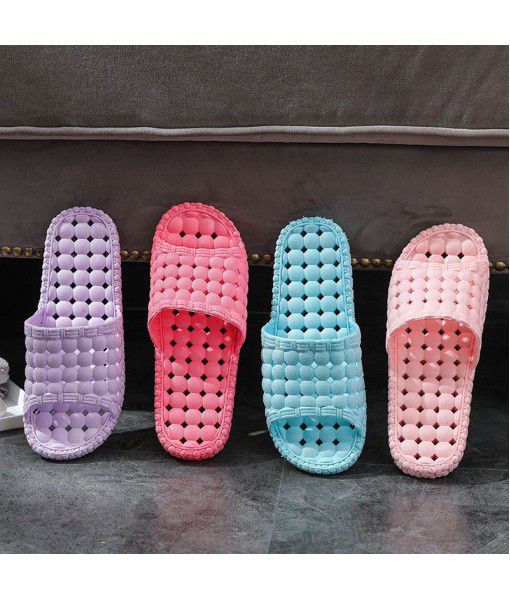 New candy color, antiskid, wearable, home cooling slippers in summer, bathrooms, hollowed out bathrooms, water leakage, quick drying couple slippers