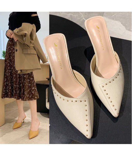 Half pack sandals women's new high-heeled women's fashion shoes in summer 2020
