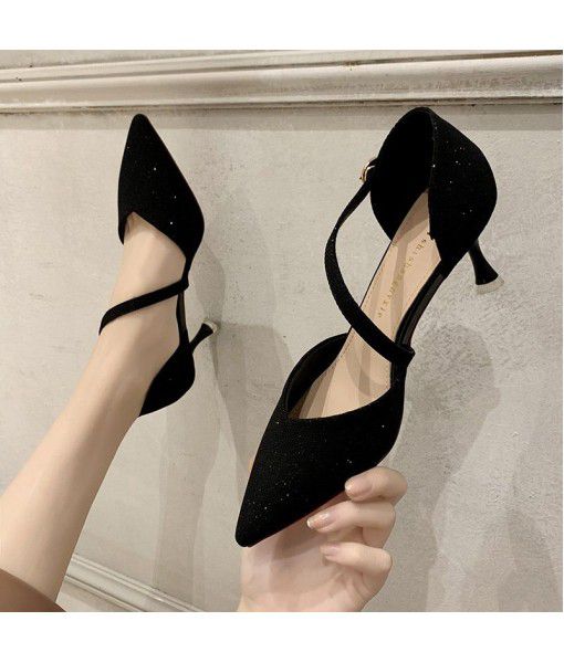 Pointy half pack High Heels Sandals for women a new all-around look in spring and summer 2020 sexy women's shoes for fairies