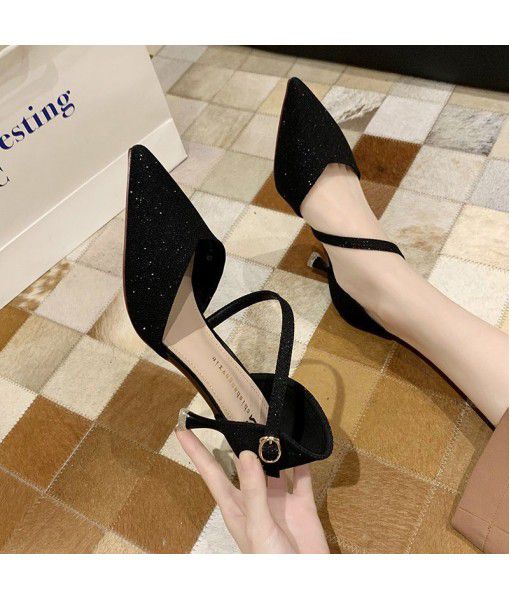 Pointy half pack High Heels Sandals for women a new all-around look in spring and summer 2020 sexy women's shoes for fairies