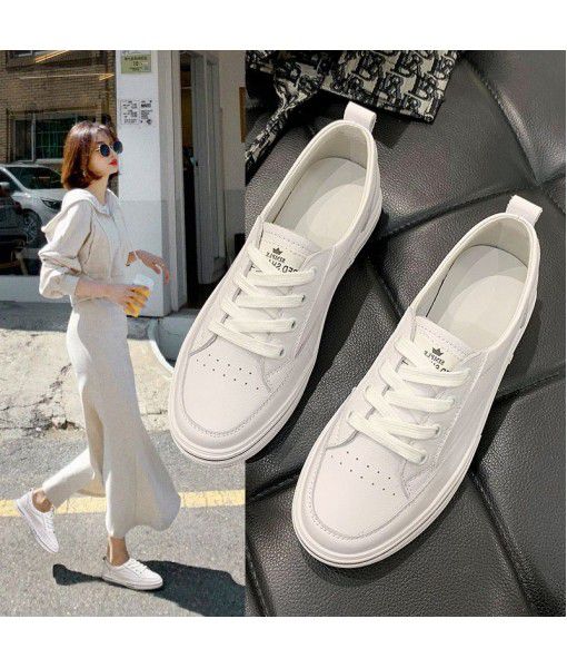 The first layer of cowhide small white shoes for women a new type of leather shoes for students in spring and summer 2020