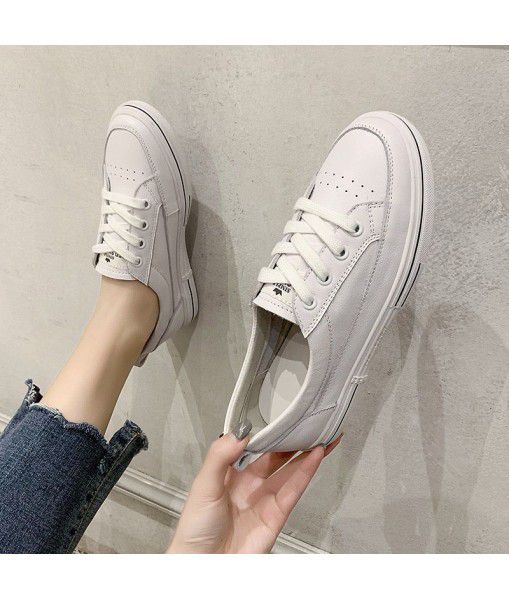 The first layer of cowhide small white shoes for women a new type of leather shoes for students in spring and summer 2020