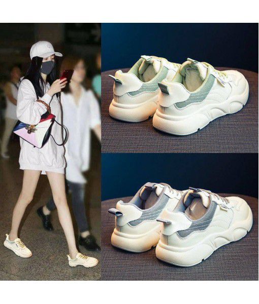 Small white shoes women's new spring 2020 Korean version versatile flat bottomed student sports casual shoes ins trendy dad shoes