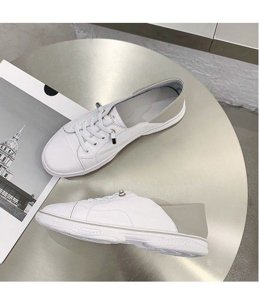 Women's new leather flat sole shoes in spring and summer 2020