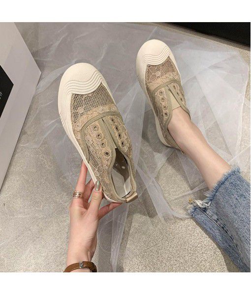 2020 mesh breathable fisherman's shoes women's new summer flat bottomed all over Korean women's shoes