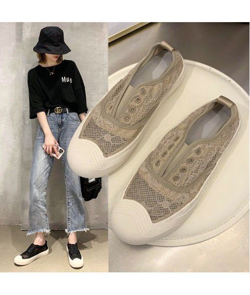 2020 mesh breathable fisherman's shoes women's new summer flat bottomed all over Korean women's shoes
