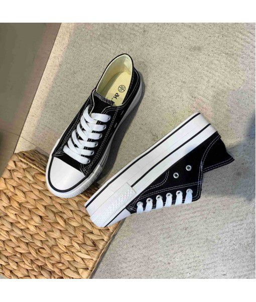 2020 new muffin bottom canvas shoes, small, thick bottom, small single shoes manufacturer