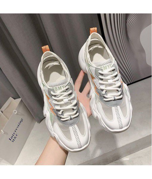 Mesh breathable shoes, Dad's shoes, INS fashion women's shoes, summer 2020, all kinds of casual sports shoes with mold bottom