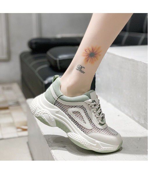 Hollow out father shoes women's 2020 summer new Korean version of versatile students' thick mesh sneakers