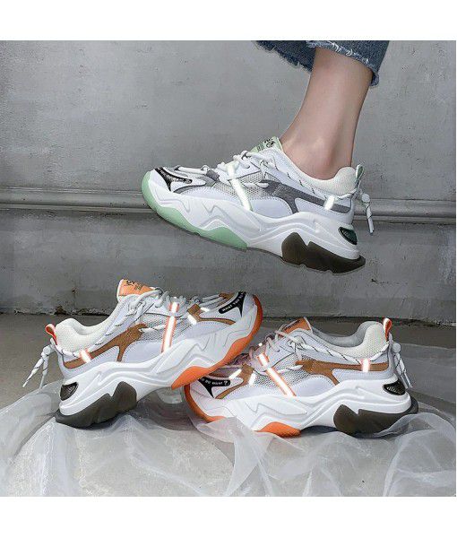 South Korean father shoes women's 2020 summer new style thick bottom suction mold bottom sports breathable women's shoes a fashion of alternative hair