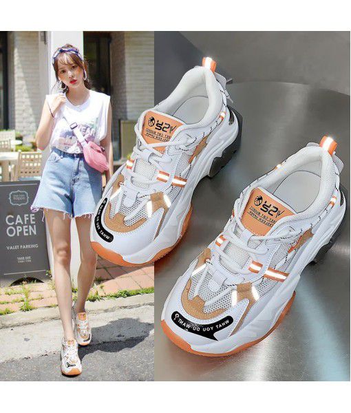 South Korean father shoes women's 2020 summer new style thick bottom suction mold bottom sports breathable women's shoes a fashion of alternative hair