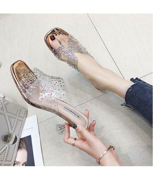 High heel sandals for women in 2020 summer new fashion water drill light mesh infrared wear casual shoes for women