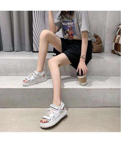 Ins sports sandals women 2020 summer new Korean street shot casual all round leather shoes manufacturers wholesale